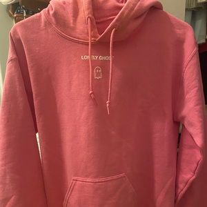 LONELY GHOST text me when you get home Pink hoodie